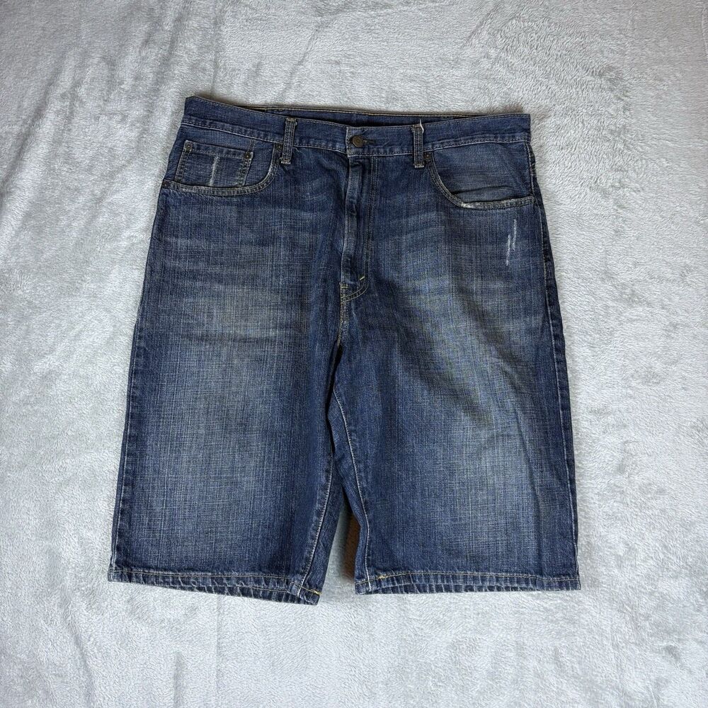 Levis 569 Shorts Mens 38 Blue Denim Relaxed Straight Jorts American